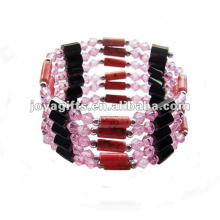 Magnetic Pink Acrylic Beaded Wrap Beaded Bracelet 36"